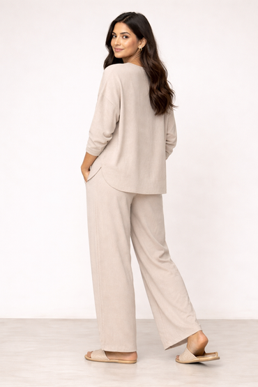 Beige Comfort Cord Set For Women