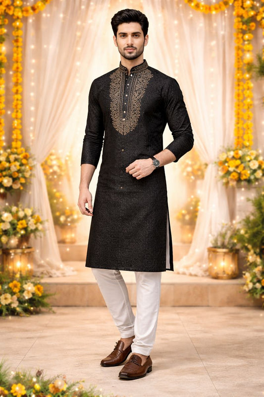 Ethnic Black Kurta Set for Men